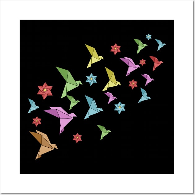 Origami Birds Funny Origami Gift Wall Art by CatRobot